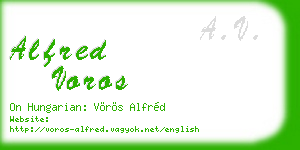 alfred voros business card